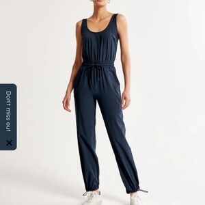 Women's Black Sleeveless Jumpsuit with Drawstring Waist